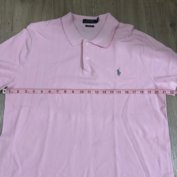 Polo Ralph Lauren Mens Large Pink Short Sleeve Polo Shirt 2 Button Preppy Golf - Picture 5 of 9